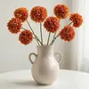Ramo de flores artificiales de bola de cebolleta de cabeza redonda para arreglo de escena, decoración de boda, crisantemo de bola de alta gama, flores artificiales de diente de león