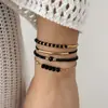 Pulseira Multicamadas Estilo Casual de Férias Ins para Mulheres Verão Empilhável Conjunto de Tecelagem Artesanal Presente de Dia das Mães
