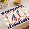 Mantel del Día de la Independencia Edición Especial Transfronteriza con Estrellas Americanas Impresión de Algodón y Lino Fiesta Familiar Americana Cocina Comida Occidental Mantel Aislante