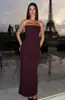Comercio Exterior de Amazon 2026 Primavera/Verano Nuevo Estilo Europeo y Americano Vestido Largo de Fiesta sin Tirantes sin Mangas que Ceñe la Cintura