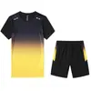 Camiseta Masculina de Verão Roupas de Secagem Rápida Conjunto de Duas Peças Manga Curta Shorts Solto Corrida Esportes Respirável Terno Tênis de Mesa Badminton T