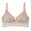 Oferta Especial Sujetador Levanta Busto Estilo Francés, Copa Triángulo Sexy, Estilo Delgado, Bloqueo de Color Melard, Sujetador con Copa Fija para Mujer