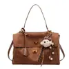 Bolsa Tote Retrô de Grande Capacidade para Mulheres 2025 Inverno Novo Estilo Versátil Leve Luxo Simples Ombro Transversal