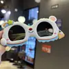 Óculos de Sol Protetores Solares de Ursinho Princesa de Silicone para Compras e Fotos Óculos de Sol Polarizados Infantis Bolsa Tote de Férias