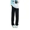 Calça Casual Xadrez Nova Retrô Masculina Solta Preguiçosa Perna Larga Reta Versátil para o Trabalho Simples Cintura Elástica Calça Longa