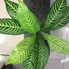 [9 Folhas com Padrão de Zebra] Plantas Verdes Simuladas, Grama Artificial de Plástico e Flores Artificiais, Pequenos Ornamentos Decorativos Individuais para Paisagismo Interno e Externo