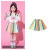 Traje de Cheerleading para o Dia das Crianças Alunos do Ensino Fundamental Balão Colorido Manga Curta Traje de Apresentação Turma Traje Jardim de Infância Verão
