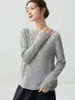 Suéter de tricô Campbell Yarn 75% caxemira 25% seda de amoreira gola alta fina para mulheres, segunda pele fina