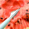 Pá de aço inoxidável dupla para fazer bolinhas de frutas, faca de escultura ondulada, colher para sorvete, melancia, travessa de frutas