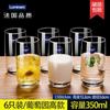 Lemeiya Vaso Hogareño de Vidrio Resistente al Calor Espesado Taza de Té de Vidrio Juego de Vasos para Agua Transparente Paquete de 6 Vaso para Beber para Uso Doméstico