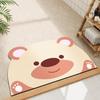 Alfombrilla absorbente de barro de diatomeas para baño con dibujos animados de forma especial, para puerta de inodoro, de secado rápido, resistente al desgaste, suave, antideslizante