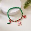 Pulsera Navideña Nueva Europea y Americana Moda Pulsera Navideña de Cuentas de Arroz para Mujer Papá Noel Muñeco de Nieve Colgante Pulsera Venta al por Mayor