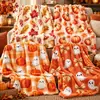 2026 Nueva Manta de Franela de Calabaza Fantasma Tema Personalizado de Halloween Manta para Sofá Manta Retro 3D
