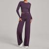 Conjunto de Roupas de Yoga Casual Versátil Cor Nude para Outono e Inverno Secagem Rápida Ajustado Esportivo Feminino Conjunto de Duas Peças para Fitness