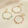 Pulsera Trenzada de Cuerda Estilo Ins Oceánico Europeo y Americano Pulsera de Acero Inoxidable Chapada en Oro de 18K Pez Pequeño Incrustado con Circonita Joyería de Mano
