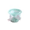 Mini cesta tejida pequeña hecha a medida con flor redonda para almacenamiento de escritorio, multicolor, adornos de interior, suministro de cesta de flores