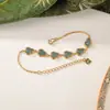 Pulseira de Empilhamento Yilu Azul Prateado Jade de Água Prata de Lei S925 Banhada a Ouro Padrão de Dente de Abóbora de Cera de Abelha Novo Estilo Chinês Estilo Antigo Atacado