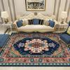 Alfombra Persa de Estilo Étnico para Punto Transfronterizo Alfombra de Terciopelo de Cristal Impresa en 3D Manta Retro Americana para Sala de Estar Dormitorio Mesita de Noche