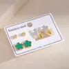 Brincos de aço inoxidável transfronteiriços europeus e americanos mais vendidos para mulheres, brincos de estrela cravejados de diamantes banhados a ouro, argolas geométricas vermelhas, brincos da moda