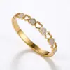 Fábrica direta cross-border atacado 18k ouro alto grau diamante feminino titânio aço não desbotamento jóias amor titânio aço pulseira