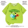 2025 Plantas Contra. Ropa de Zombies Ropa de Verano de Manga Corta para Niños Nuevo Estilo Camiseta de Algodón para Niños y Niñas Verano Manga Media Moderna 3