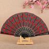 Venda por atacado Black Rod Sequin Fan Estilo Chinês Dança Fan Peacock Tail Fan Lantejoulas Bordado Fan Wing Chun Fan