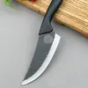 Faca de Açougueiro Transfronteiriça Forjada com Padrão de Martelo, Faca de Desossar para Abate de Porcos, Gado e Ovelhas, Faca de Corte de Carne, Faca para Matar Peixes com Cabo de Plástico