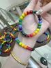 Pulseira de Contas Vintage Sherpa Arco-Íris DIY Pulseira Cultural Sherpa Vintage Acessórios de Joias com Contas Contas Espaçadoras