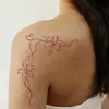 Adesivo de Tatuagem Estilo Ins Flor de Lírio Vermelha Coração, À Prova D'água e Duradouro, Estilo Sexy para Ombro e Costas, Adesivo de Tatuagem Realista