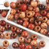 Pegatina Agujero Grande Cuentas de Madera Natural Cubo de Cuentas Cuentas Sueltas Nuevo Patrón Chinoiserie Cuentas Redondas Pulsera DIY Accesorios de Joyería