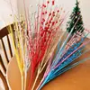 Bolas Douradas em Pó Simuladas de Natal, Galhos Dourados em Pó de Grama Pavão, Itens de Decoração para Feriados, Decorações para Exibição em Casa