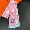 2021 Primavera y Verano Nuevo Pañuelo Pequeño Estampado a Doble Cara Estilo Coreano Corbata Bolso Cinturón para el Cabello de Mujer Pañuelo Pequeño de Mujer En Vivo