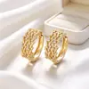 Xuping Diseño de Tejido Hueco Círculo Geométrico Ear Cuff Aleación de Cobre Moda Transfronteriza Europea y Americana Pendientes de Lujo Ligero para Mujer Venta al por Mayor