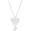 Collar de Lirio Mariposa en Anillo Moda para Mujer Nuevo Estilo Chino Temperamento Gama Alta Lujo Ligero Borla de Seda Cadena para Clavícula de Mariposa