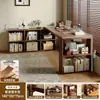 Mesa de Canto e Estante de Madeira Maciça Selecionada Cuidadosamente para Quarto, Mesa para Estudo em Casa, Mesa de Escrita, Mesa de Computador em L Estilo Vintage