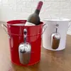 Cubo de hielo metálico engrosado para bares KTV, cubo de champán para uso comercial, cubo para cubitos de hielo, cubo creativo para cerveza y vino, cubo de almacenamiento de hielo