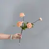 5 Rosas de Té Pequeñas Simuladas, Flores de Té, Flores Artificiales, Flores para Boda, Decoración de Salón de Bodas Hotel, Decoración Suave, Ramo de Novia