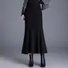Moderna falda de sirena para mujer, nuevo estilo otoño e invierno 2026, de cintura alta, elegante, de longitud media, ajustada, que realza la figura, ceñida al cuerpo, con vuelo amplio