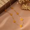 Collar Elegante de Acero Inoxidable con Flor Pequeña Colorida, de Venta Caliente Transfronteriza, Joyería Niche Minimalista para Mujer al Mayoreo