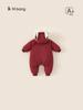 Bangxuan Ropa Nueva para Niños Invierno Nueva Ropa de Felpa Ropa con Capucha para Gatear de Bebé Ropa de Algodón para Niños Monos para Niñas