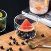 Taza de vidrio transparente pequeña y fresca de estilo japonés, taza de pudín, taza de mousse, taza de yogur, taza de leche, desayuno, venta directa de la fábrica Yao Xin