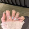 30 Piezas de Puntas Populares de Uñas Artísticas Domésticas, Colección Dulce y Linda de Nudo de Lazo Ojo de Gato Estilo Francés, Puntas de Uñas Portátiles al por Mayor