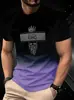 2025 Nueva Camiseta Casual Versátil de Manga Corta para Hombre con Estampado, Moda Europea y Americana, Versátil, de Alta Calidad