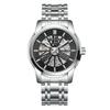2021 nuevo reloj mecánico banda de acero para hombre de negocios esfera redonda reloj mecánico banda de acero manecilla luminosa 8215