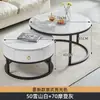 Mesa de centro de ardósia para sala de estar, mesa redonda pequena simples, mesa de centro moderna e elegante para apartamento pequeno