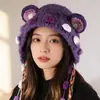 Bonito y Original Gorro de Punto Trenzado en las Orejas para Mujer, Cálido Gorro de Orejeras Estilo Rana para Otoño e Invierno, Gorro Engrosado para Protección de Orejas