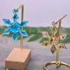 Resina de Cristal DIY Colgante Molde de Silicona Colgante Copo de Nieve Navideño Adorno de Tres Piezas Colgante con Agujero Copo de Nieve Recortado