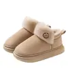 2026 Botas de Nieve de Caña Alta Pantuflas de Lana y Algodón para Hombres y Mujeres con Cubierta para el Talón, Zapatos de Algodón Antideslizantes para Parejas de Otoño e Invierno para Interiores y Exteriores con Talón