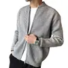 Suéter Cardigan com Zíper Transfronteiriço para Homens, Novo Estilo Outono e Inverno, Jaqueta Casual Simples, Peça de Tricô Versátil Tendência para Homens