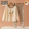 Conjunto de ropa de otoño de algodón puro Clase A para niños, ropa interior sin costuras para niños, pantalones largos de manga larga, pijama para casa para niños pequeños
